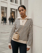 Zumieze - Ninav | Striped Quarter-Zip Sweater Women