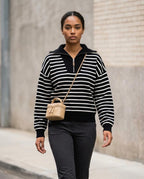 Zumieze - Ninav | Striped Quarter-Zip Sweater Women