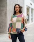 Zumieze - Arlor | Color-Block Waffle-Knit Sweatshirt Women