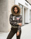 Zumieze - Misel | Patterned Fur-Trimmed Jacket Women