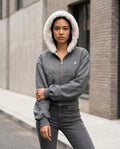 Zumieze - Dahal | Cropped Faux-Fur Lined Hoodie Women