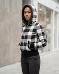 Zumieze - Armer | Checkered Sherpa-Lined Hoodie Women
