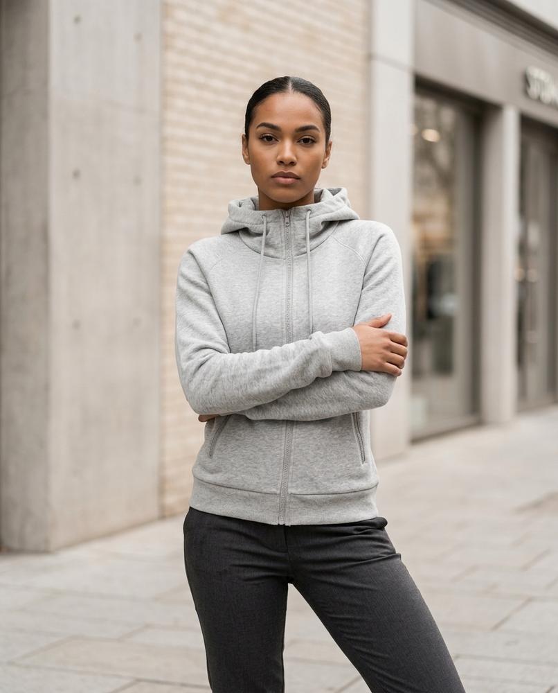 Zumieze - Riran | Zip-Up Melange Hoodie Women