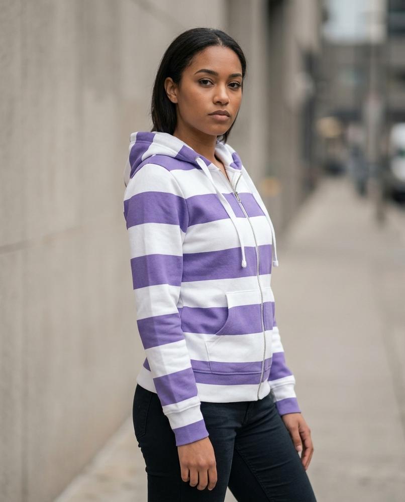 Zumieze - Lalom | Striped Zip-Up Hoodie Women