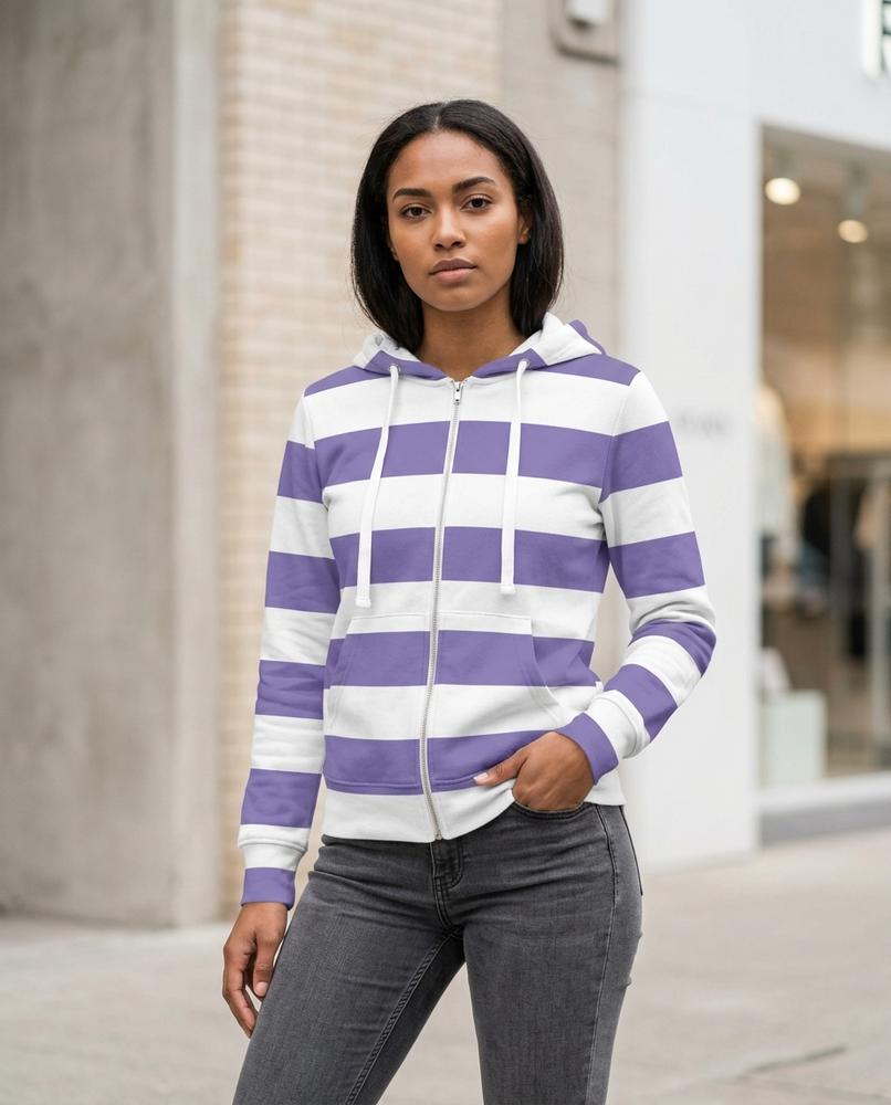 Zumieze - Lalom | Striped Zip-Up Hoodie Women