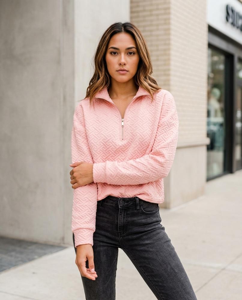 Zumieze - Nitor | Quilted Quarter-Zip Sweatshirt Women