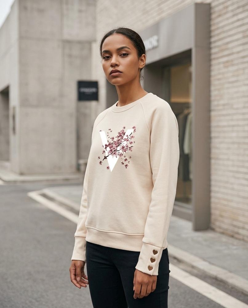 Zumieze - Nekar | Printed Cutout-Cuff Sweatshirt Women