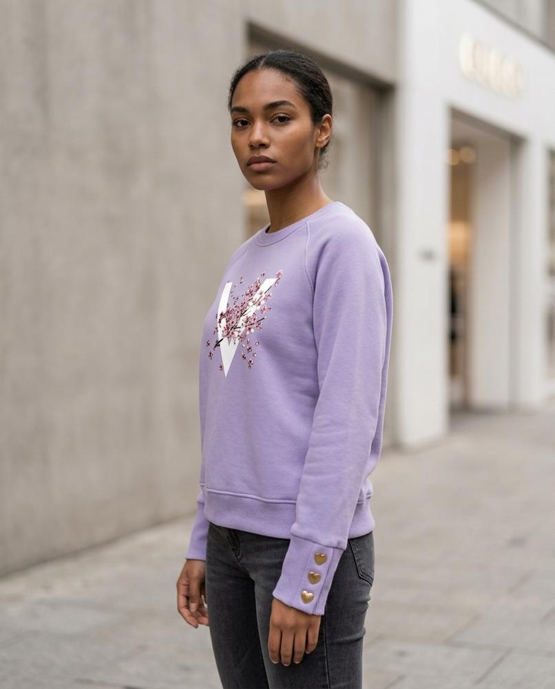 Zumieze - Nekar | Printed Cutout-Cuff Sweatshirt Women