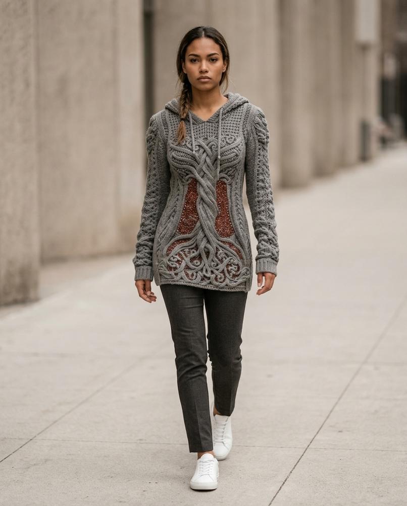 Zumieze - Elmor | Cable-Knit Fitted Hoodie Women