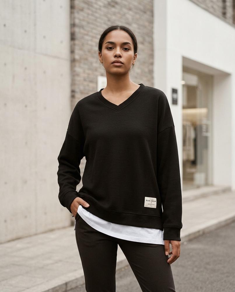 Zumieze - Semor | Waffle-Knit V-Neck Sweater Women