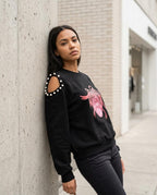 Zumieze - Seser | Cut-Out Pearl-Embellished Sweatshirt Women
