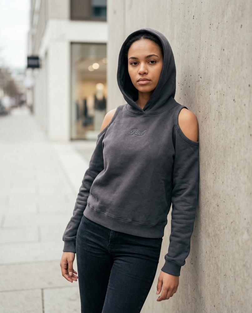 Zumieze - Cover | Shoulder-Cutout Embroidered Hoodie Women
