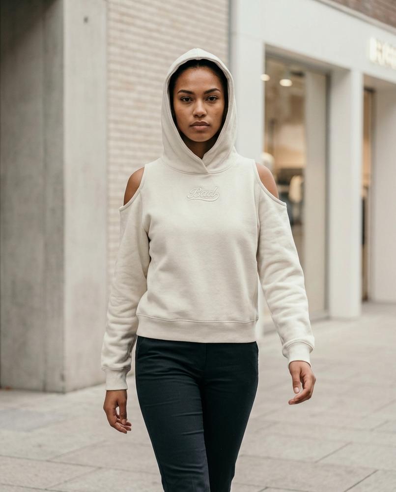 Zumieze - Cover | Shoulder-Cutout Embroidered Hoodie Women