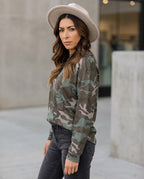 Zumieze - Tanav | Camouflage Waffle-Knit Sweater Women