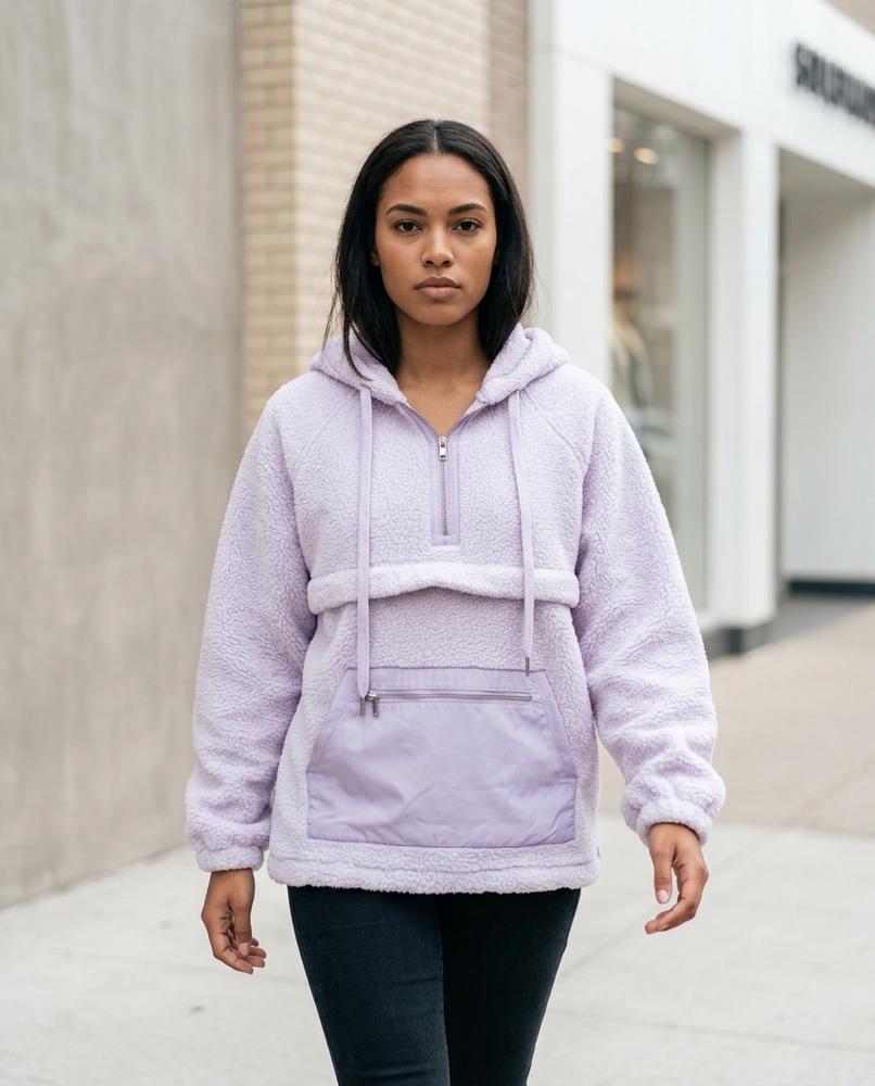 Zumieze - Visil | Fleece Half-Zip Hoodie Women