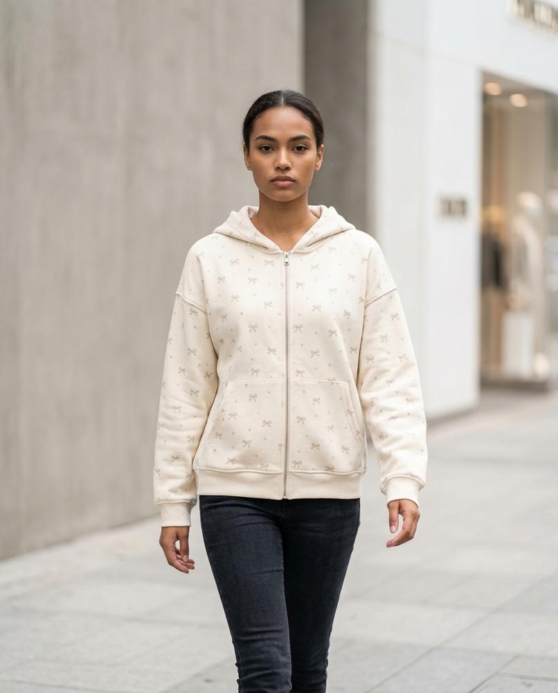 Zumieze - Nisil | Zip-Up Patterned Hoodie Women