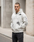 Zumieze - Zaver | Zip-Up Printed Hoodie Men
