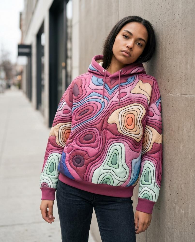 Zumieze - Vedan | Quilted Patterned Hoodie Women