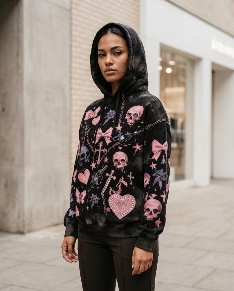Zumieze - Maren | Printed Washed Hoodie Unisex
