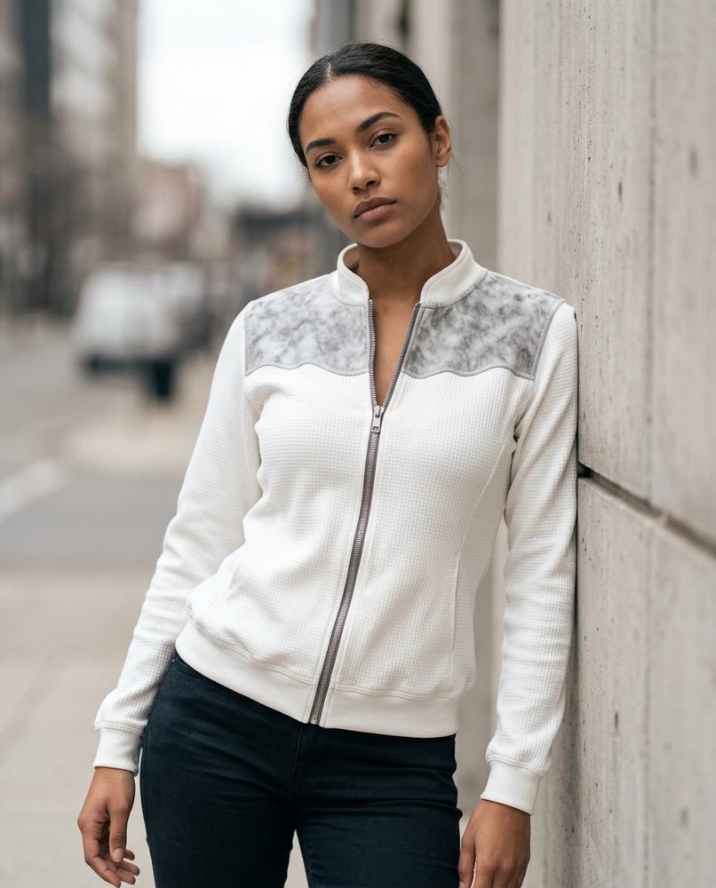 Zumieze - Veren | Waffle-Knit Color-Block Jacket Women