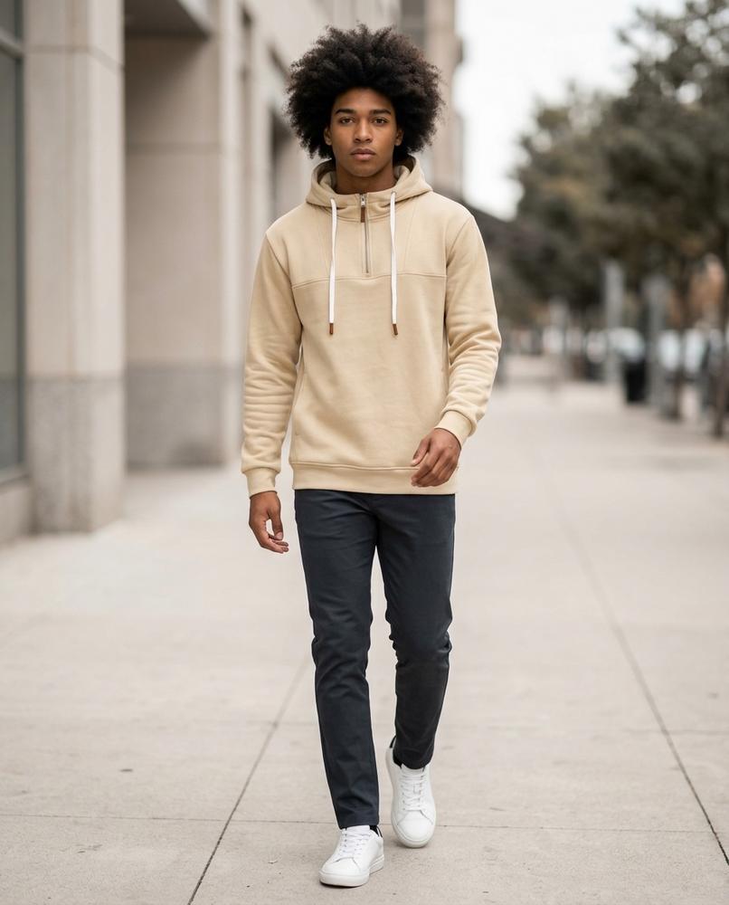 Zumieze - Zeser | Quarter-Zip Fleece-Lined Hoodie Men