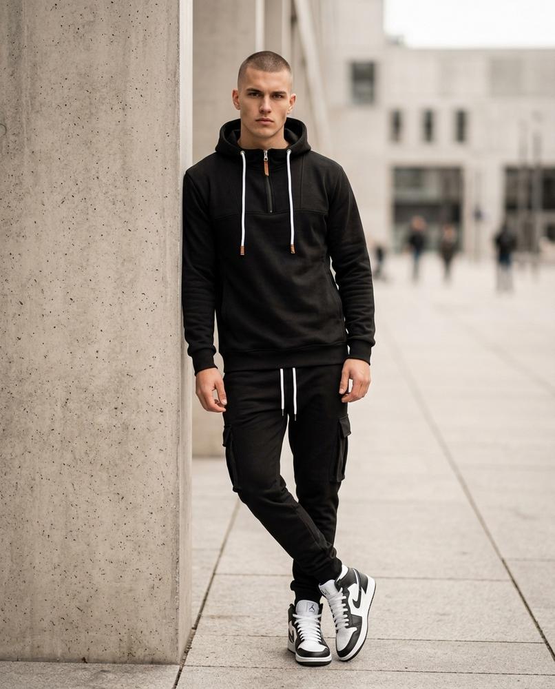 Zumieze - Zeser | Quarter-Zip Fleece-Lined Hoodie Men