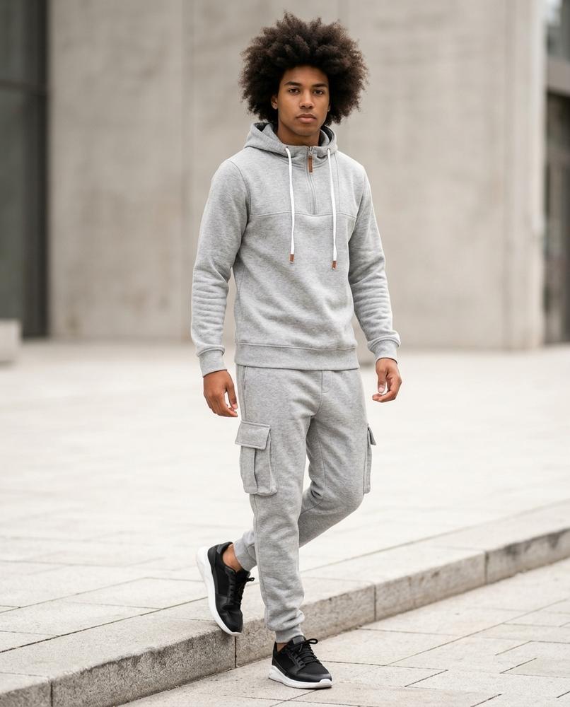 Zumieze - Zeser | Quarter-Zip Fleece-Lined Hoodie Men
