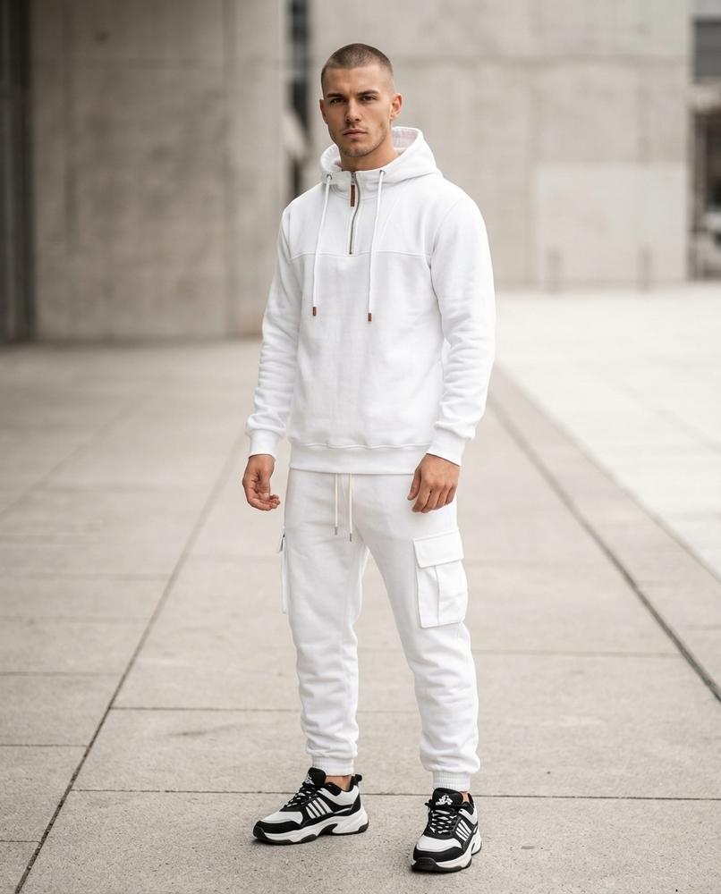 Zumieze - Zeser | Quarter-Zip Fleece-Lined Hoodie Men