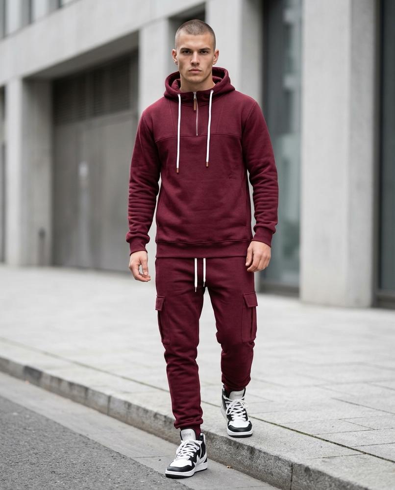 Zumieze - Zeser | Quarter-Zip Fleece-Lined Hoodie Men