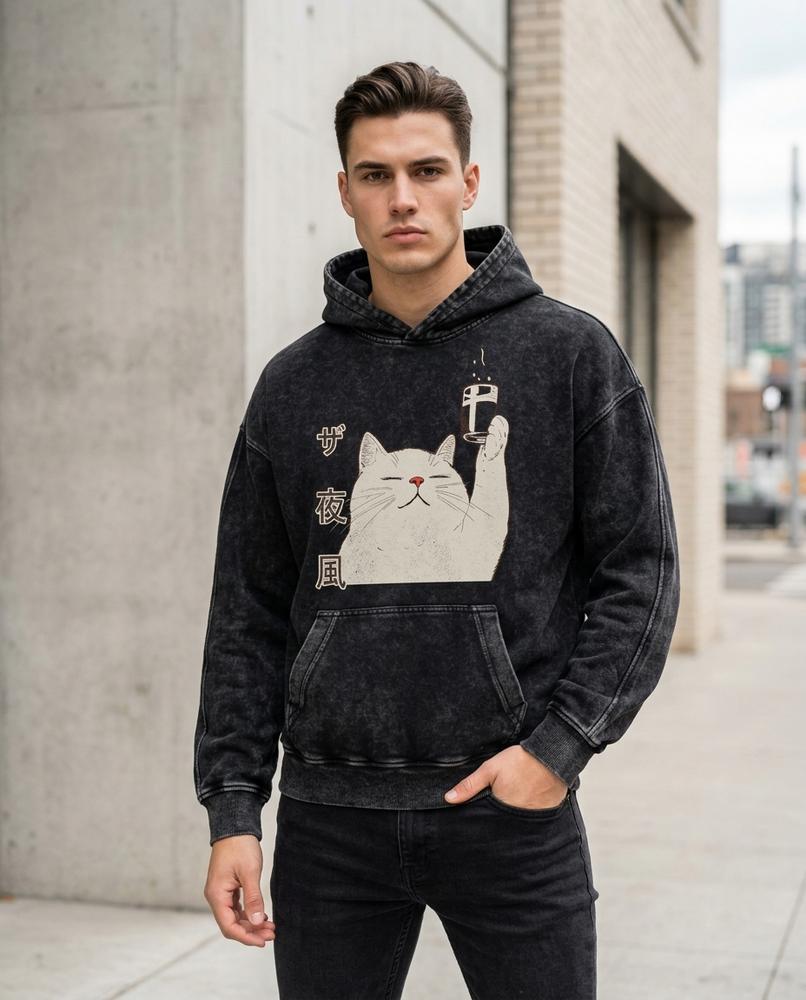 Zumieze - Zevin | Printed Washed Hoodie Men