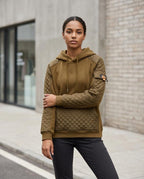 Zumieze - Laver | Quilted Panelled Hoodie Women