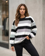 Zumieze - Yovar | Striped Relaxed-Fit Sweatshirt Women