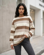 Zumieze - Yovar | Striped Relaxed-Fit Sweatshirt Women
