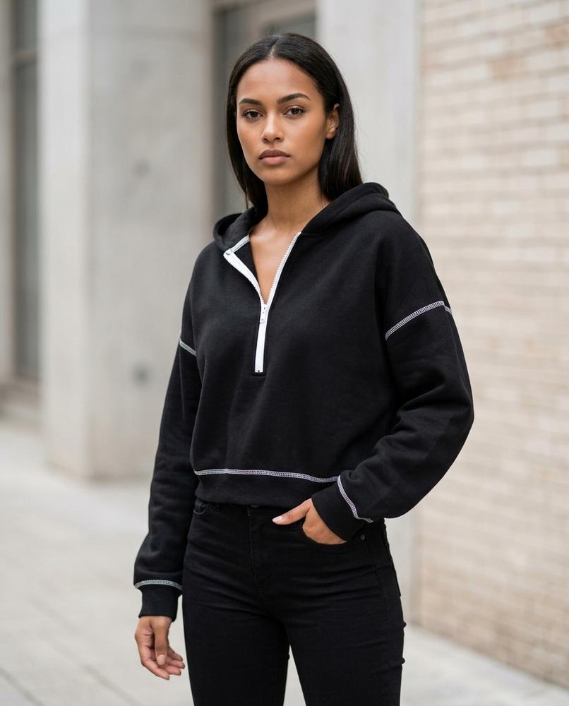 Zumieze - Zeven | Half-Zip Cropped Hoodie Women