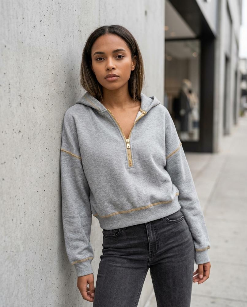 Zumieze - Zeven | Half-Zip Cropped Hoodie Women