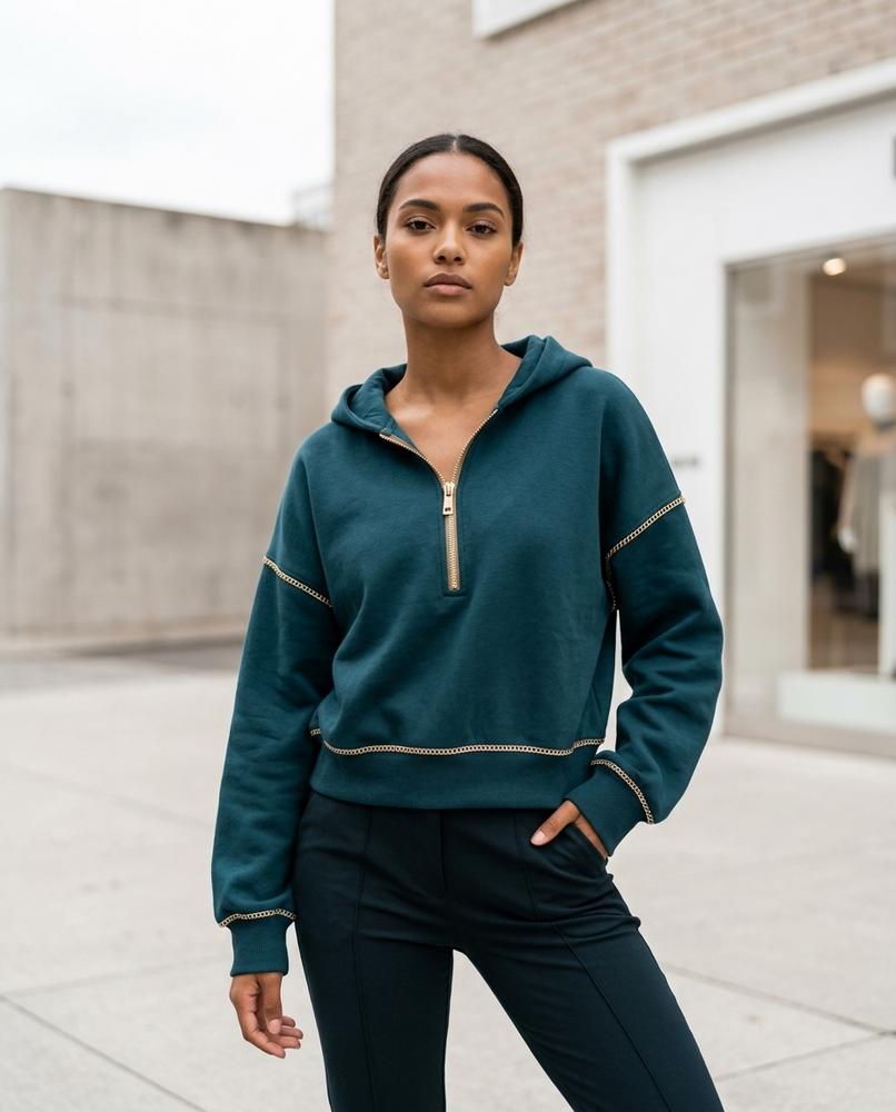 Zumieze - Zeven | Half-Zip Cropped Hoodie Women