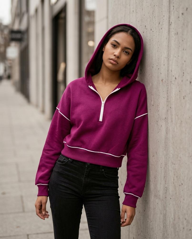 Zumieze - Zeven | Half-Zip Cropped Hoodie Women