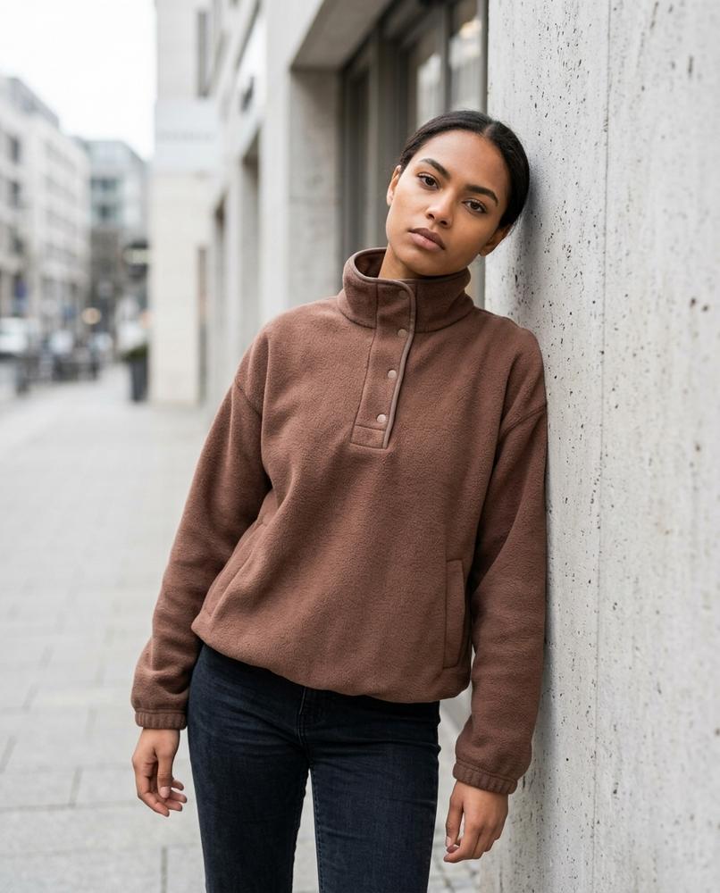 Zumieze - Alren | Snap-Button Fleece Sweatshirt Women