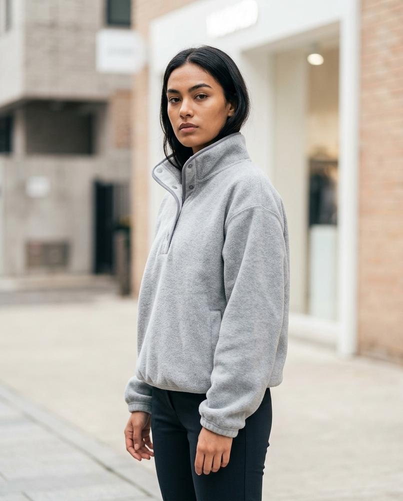 Zumieze - Alren | Snap-Button Fleece Sweatshirt Women