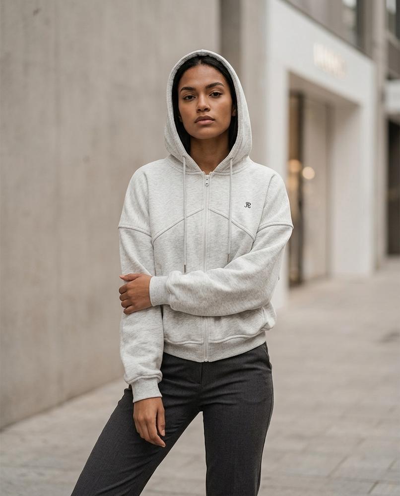 Zumieze - Loren | Zip-Up Relaxed-Fit Hoodie Women