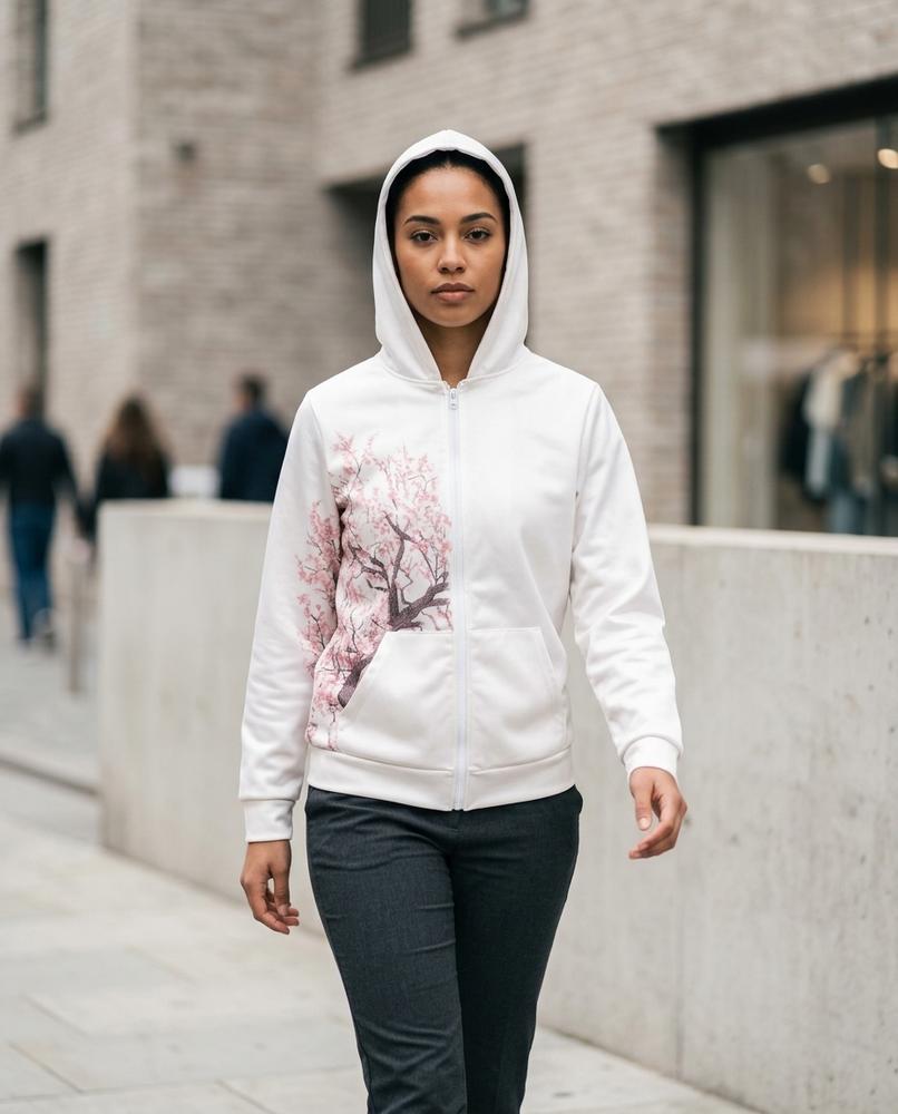 Zumieze - Nisan | Printed Zip-Up Hoodie Women