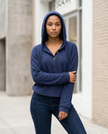 Zumieze - Semer | Waffle-Knit Henley Hoodie Women