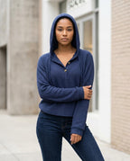 Zumieze - Semer | Waffle-Knit Henley Hoodie Women