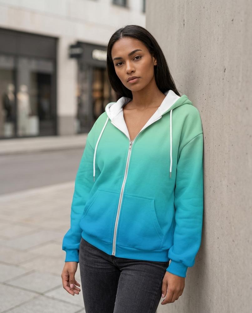 Zumieze - Catal | Zip-Up Gradient Hoodie Women