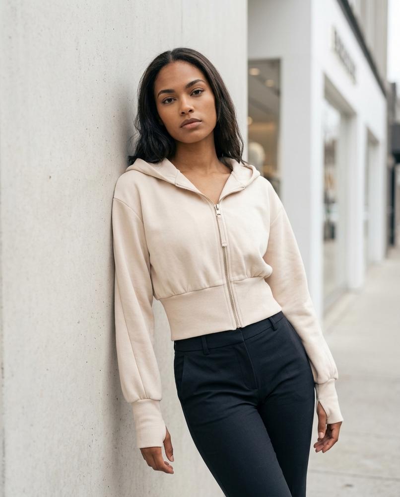 Zumieze - Cavin | Cropped Zip-Up Hoodie Women