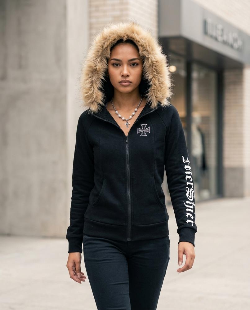 Zumieze - Misin | Fur-Trimmed Zip-Up Hoodie Women