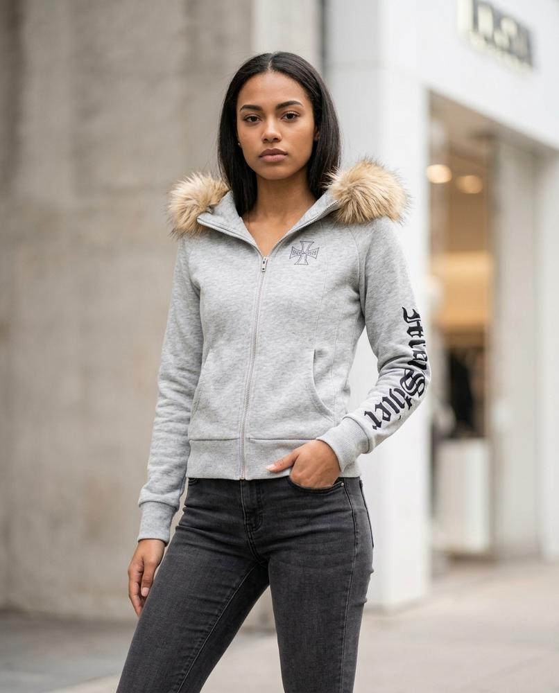 Zumieze - Misin | Fur-Trimmed Zip-Up Hoodie Women