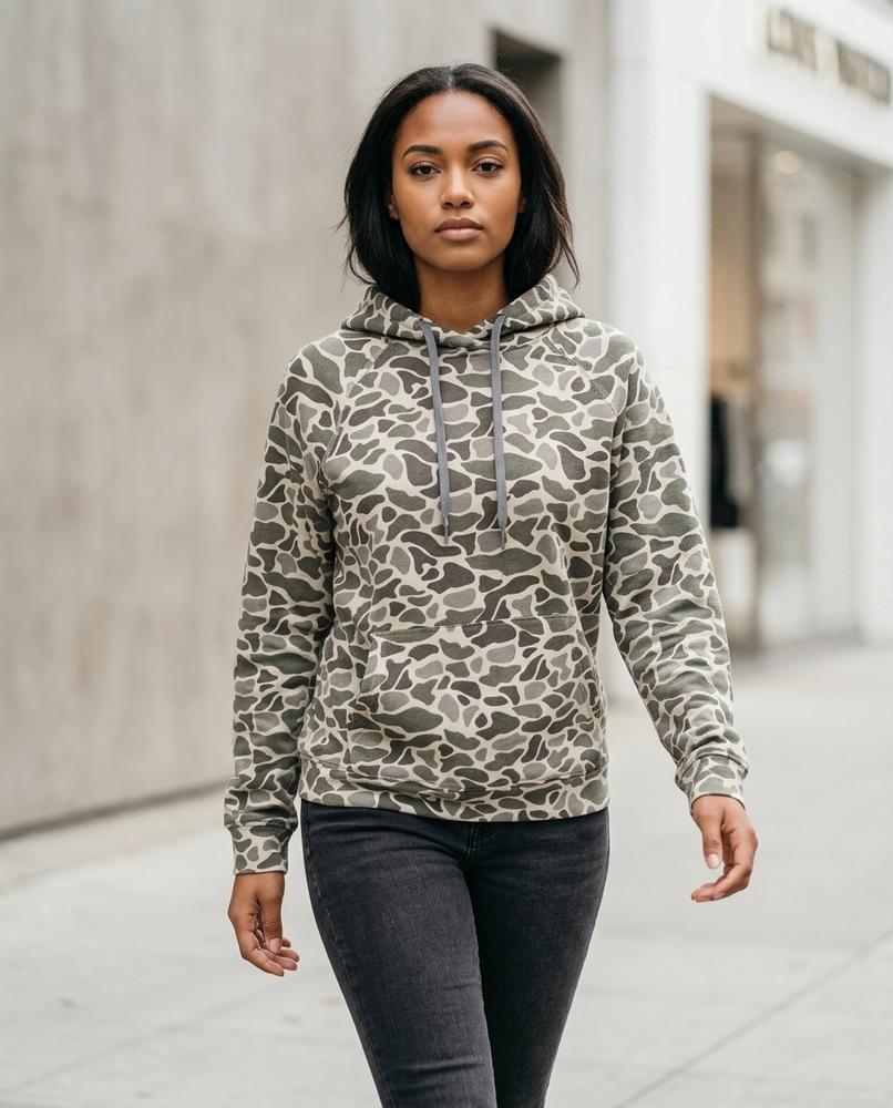 Zumieze - Samon | Camouflage Raglan Sleeve Hoodie Women