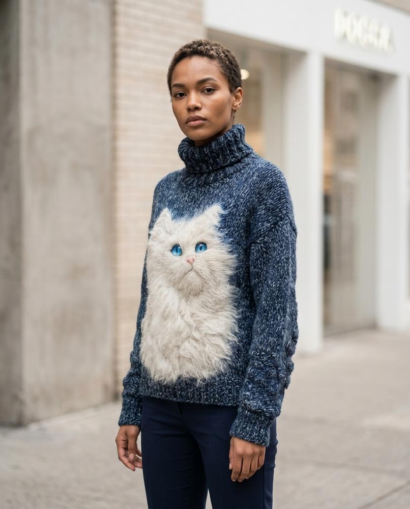 Zumieze - Noren | Applique Chunky-Knit Turtleneck Sweater Women