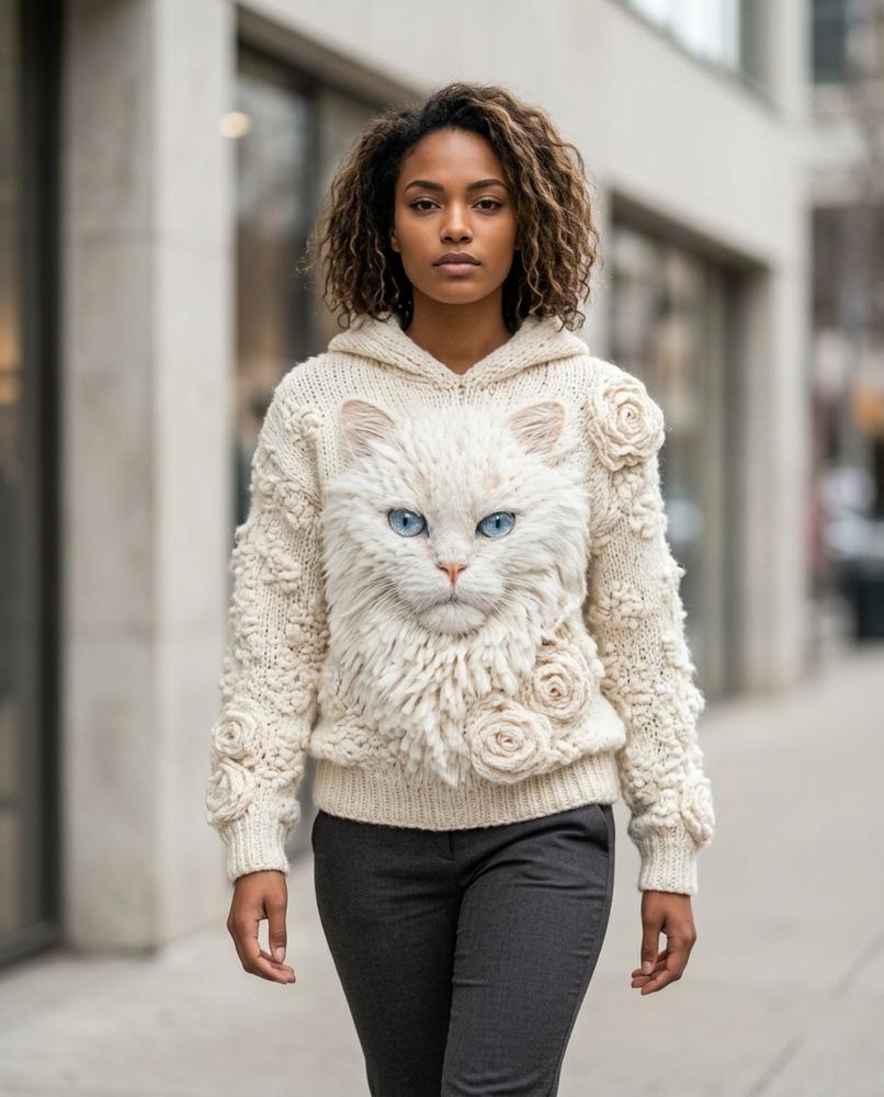 Zumieze - Noren | Applique Chunky-Knit Turtleneck Sweater Women